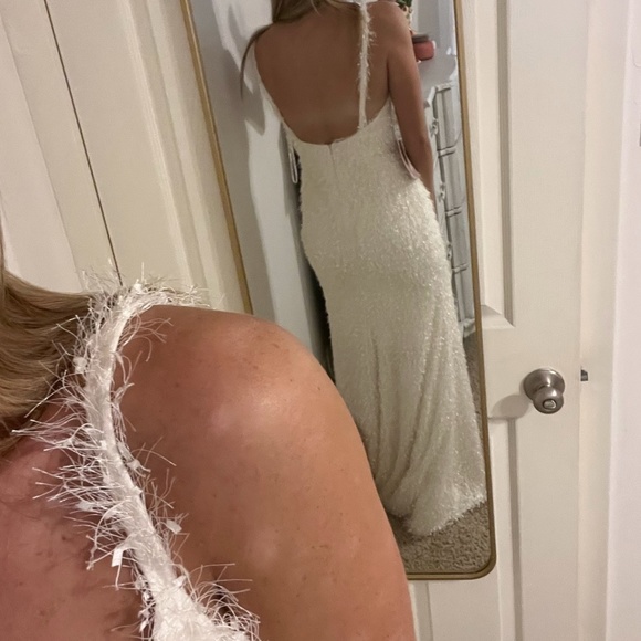 Anthropologie Tadashi Shoji Tessa Shag Slip Gown - Picture 5 of 5